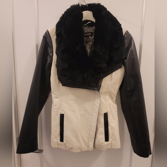 Danier Genuine Leather and Rabbit Fur Coat - Picture 2 of 8